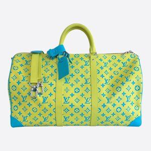 Louis Vuitton Yellow & Blue Monogram Keepall 50